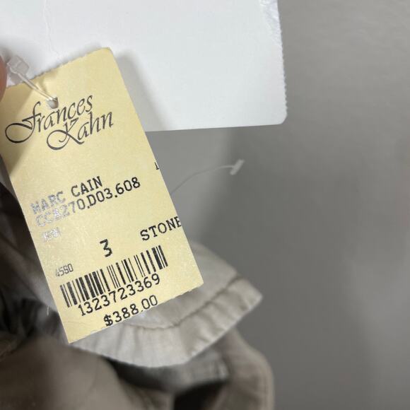 Marc Cain Womens 3/8 US Khaki Straight Leg Jeans Pants Tan Cotton Blend Pockets - Picture 9 of 15